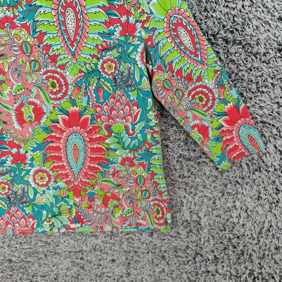 Talbots Womens XL Paisley Floral 3/4 Sleeve Boat Neck Floral Cotton Modal Top - Picture 14 of 16